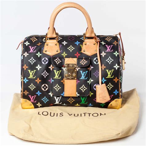 louis vuitton black multicolore speedy 30|louis vuitton bandouiller 30.